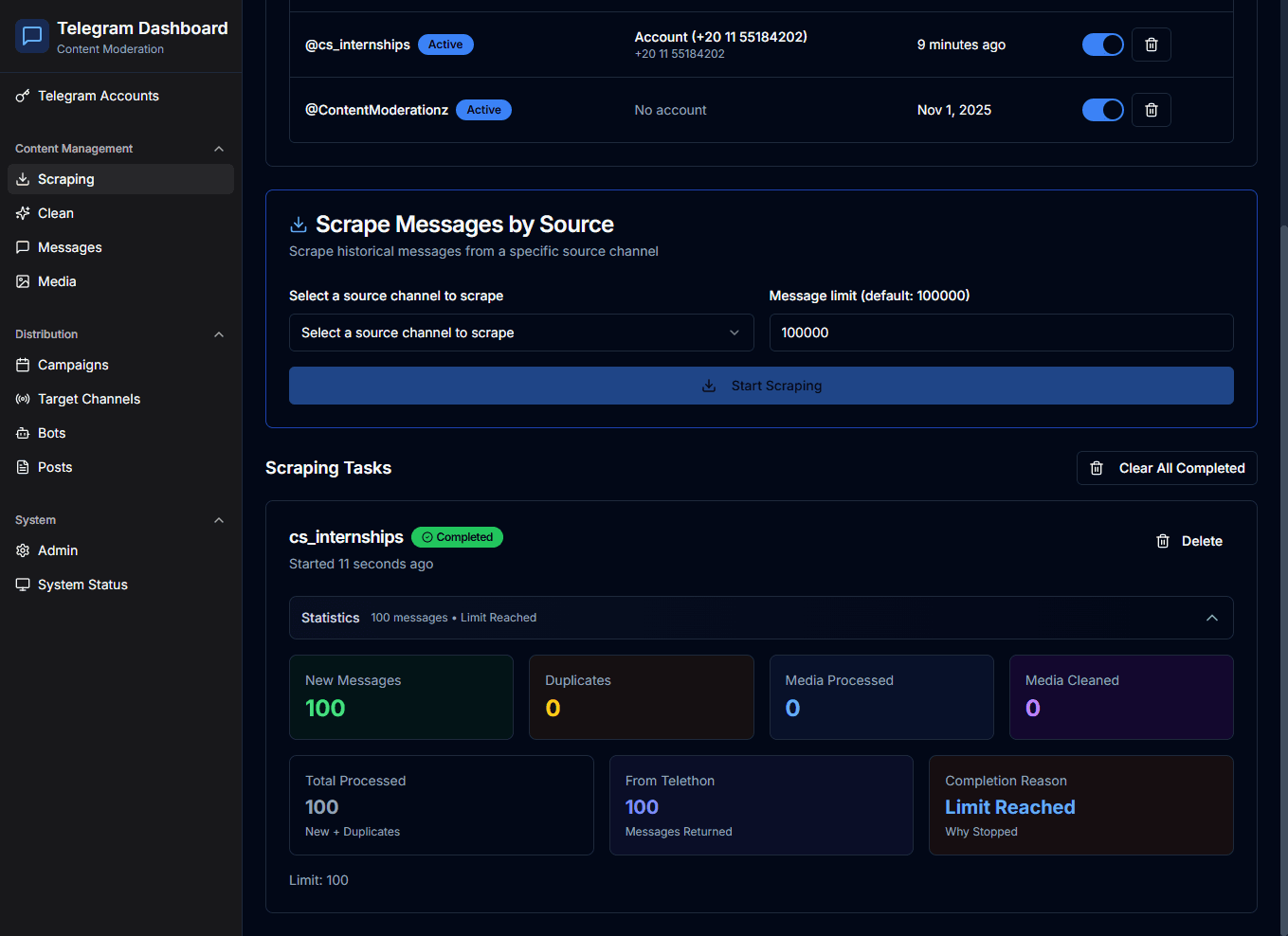 Telegram Content Management System - Image 4