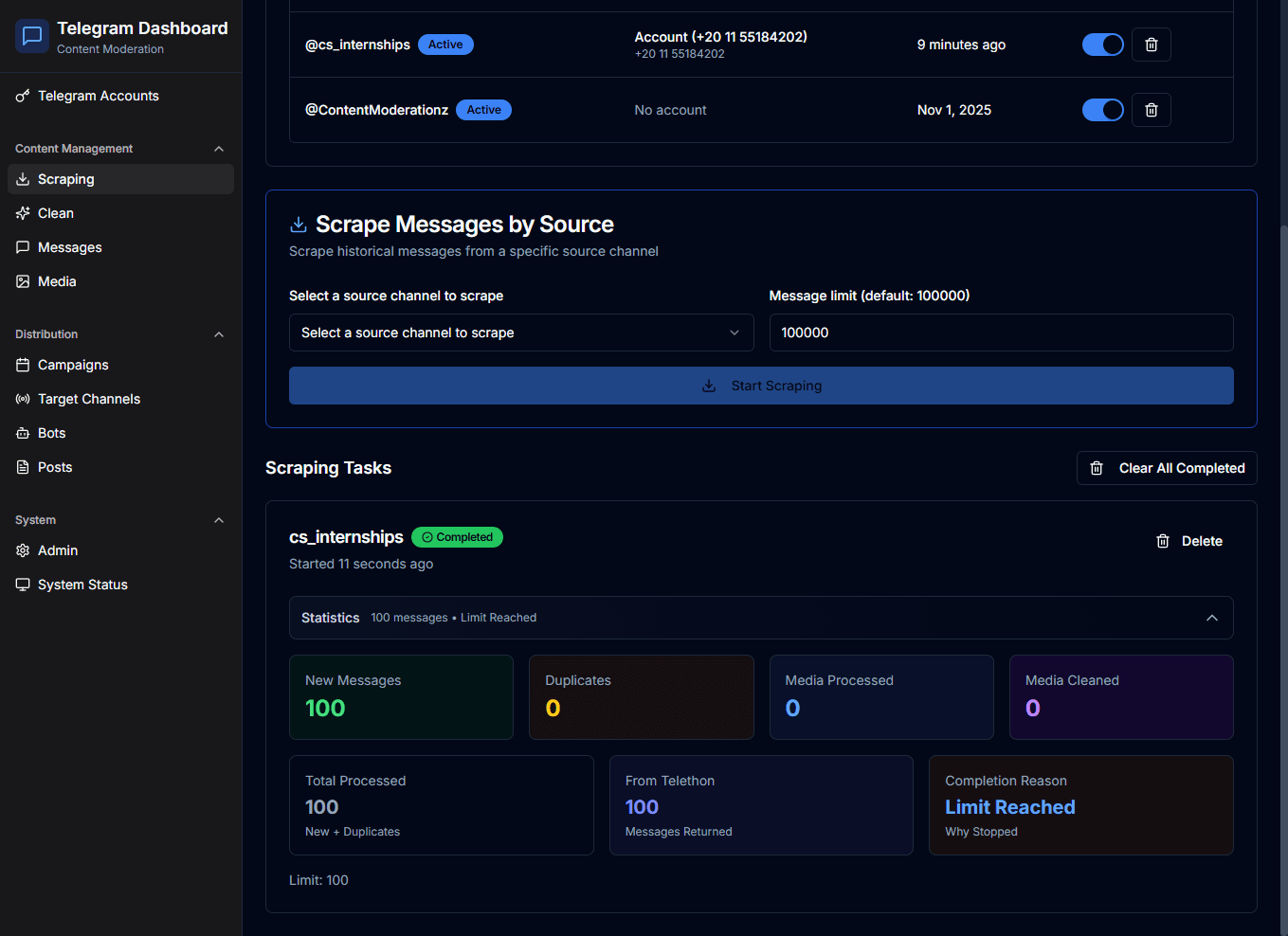 Telegram Content Management System - Image 4