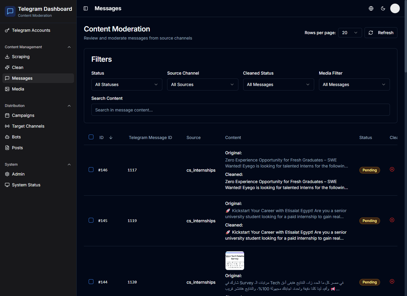 Telegram Content Management System - Image 5